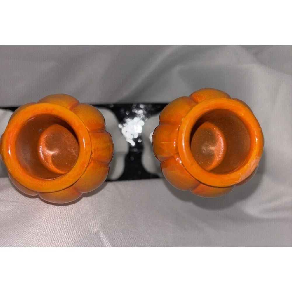 Hallow Home Tabletop 5 Ghosts & Pumpkins Halloween Taper Candlestick Holder